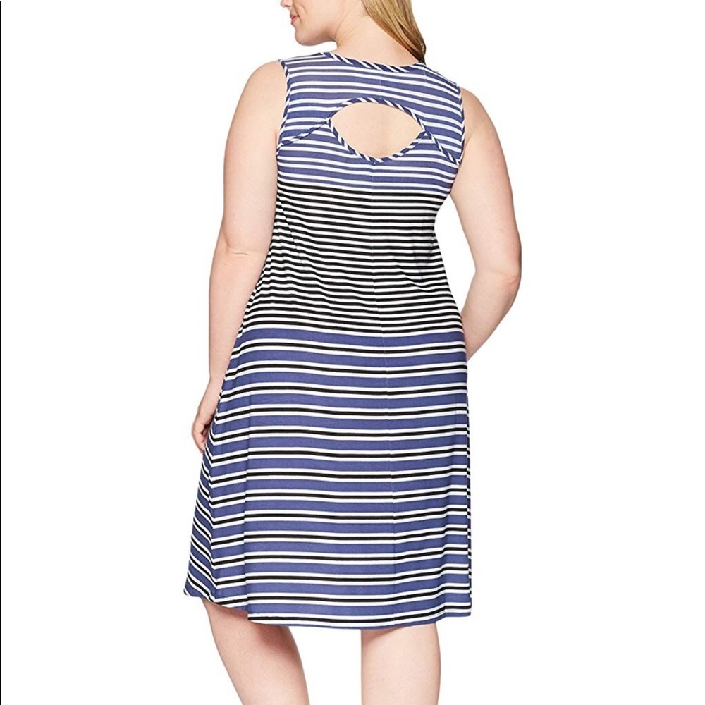 New Aventura Indigo Striped Flowy Dress - Picture 2 of 7